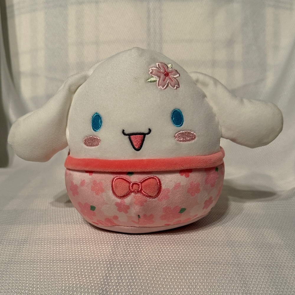 Squishmallows Sanrio Cinnamoroll Sakura Cherry Blossom Pink White Plush 8 inch